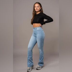 FITJEANS Blue Flare Wide Leg Denim